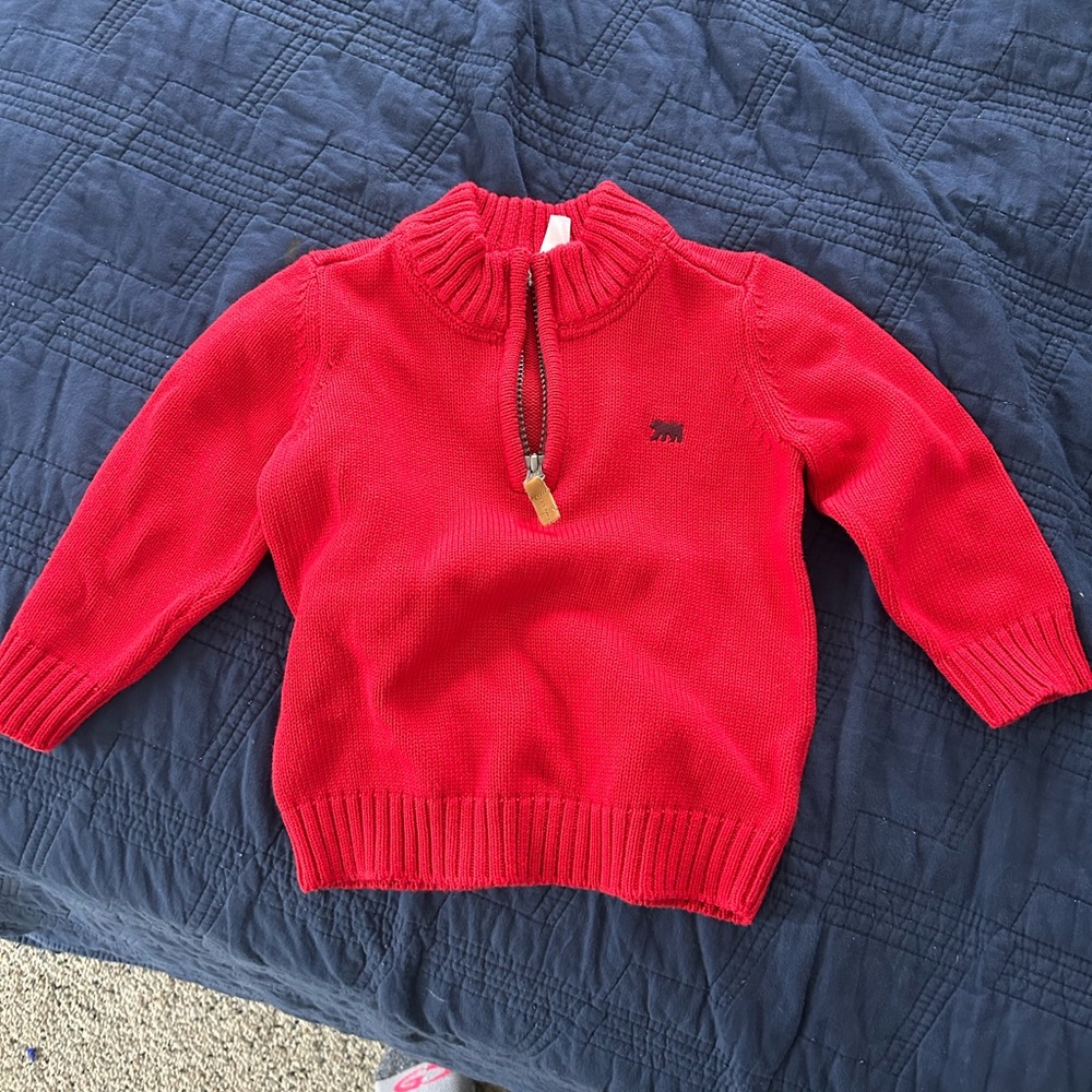 NWOT Carter’s 18m red half zip sweater